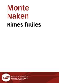 Portada:Rimes futiles / Monte-Naken