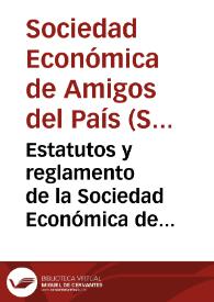 Portada:Estatutos y reglamento de la Sociedad Económica de Amigos del País de Sevilla