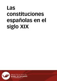 Portada:Las constituciones españolas en el siglo XIX
