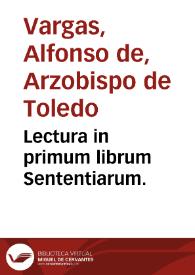 Portada:Lectura in primum librum Sententiarum.