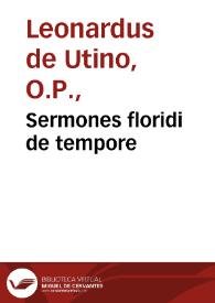 Sermones floridi de tempore | Biblioteca Virtual Miguel de Cervantes