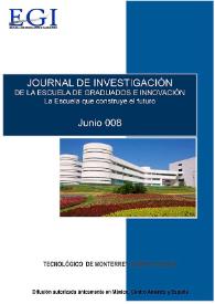 Portada:Journal de Investigación de la Escuela de Graduados e Innovación. Junio 2008