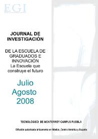 Portada:Journal de Investigación de la Escuela de Graduados e Innovación. Julio-Agosto 2008