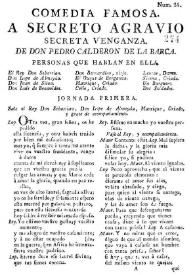 A secreto agravio, secreta venganza / Pedro Calderón de la Barca | Biblioteca Virtual Miguel de Cervantes