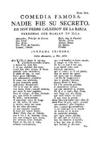 Nadie fie su secreto / Pedro Calderón de la Barca | Biblioteca Virtual Miguel de Cervantes