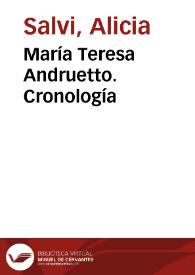 María Teresa Andruetto. Cronología / Alicia Salvi | Biblioteca Virtual Miguel de Cervantes