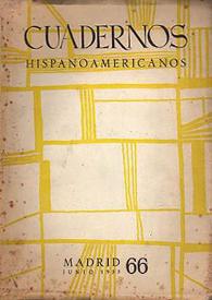 Portada:Cuadernos Hispanoamericanos. Núm. 66, junio 1955