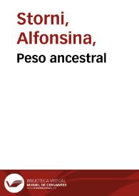 Portada:Peso ancestral / Alfonsina Storni