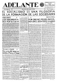 Portada:Adelante : Órgano del Partido Socialista Obrero [Español] (México, D. F.). Año I, núm. 16, 15 de septiembre de 1942