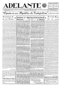 Portada:Adelante : Órgano del Partido Socialista Obrero [Español] (México, D. F.). Año II, núm. 31, 1 de mayo de 1943
