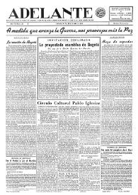 Portada:Adelante : Órgano del Partido Socialista Obrero [Español] (México, D. F.). Año II, núm. 34, 15 de junio de 1943