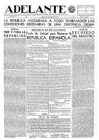 Portada:Adelante : Órgano del Partido Socialista Obrero [Español] (México, D. F.). Año II, núm. 44, 1 de diciembre de 1943