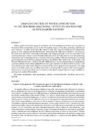 Portada:Changing patters of water consumption in the suburban Barcelona: lifestiles and welfare as explanatory factors / Elena Domene