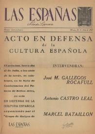 Portada:Las Españas : revista literaria (México, D.F.). Año III, núm. extraordinario, julio de 1948