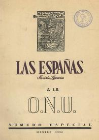 Portada:Las Españas : revista literaria (México, D.F.). Año V, núm. 15-18, 29 de agosto de 1950