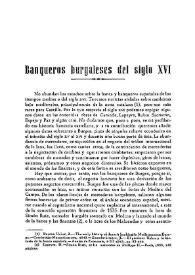 Portada:Banqueros burgaleses del siglo XVI / Manuel Basas