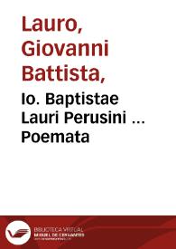 Portada:Io. Baptistae Lauri Perusini ... Poemata