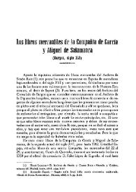 Portada:Los libros mercantiles de la Compañía de García y Miguel de Salamanca : (Burgos, Siglo XVI) / Manuel Basas