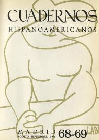 Portada:Cuadernos Hispanoamericanos. Núm. 68-69, agosto-septiembre 1955