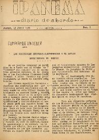 Portada:Ipanema : diario de a bordo. Núm. 2, 15 de junio de 1939
