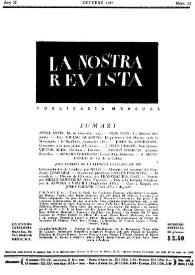 Portada:La Nostra Revista. Any II, núm. 22, octubre 1947
