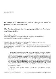 Portada:La temporalidad en la poesía de Juan Ramón Jiménez y Octavio Paz / Arantxa Fuentes Ríos