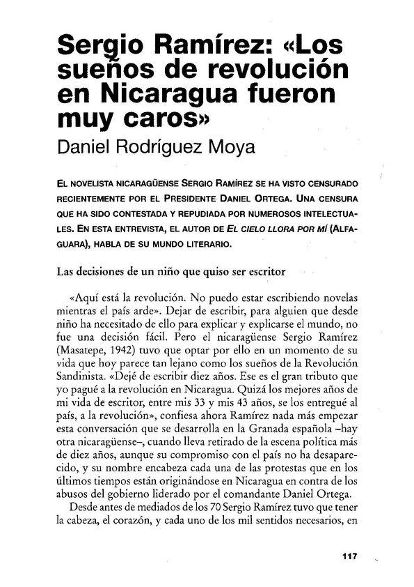 Sergio Ramírez: "Los sueños de revolución en Nicaragua fueron muy caros" / Daniel Rodríguez Moya | Biblioteca Virtual Miguel de Cervantes