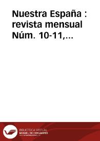 Portada:Nuestra España : Revista Mensual. Núm. 10-11, julio-agosto 1940