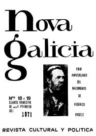 Portada:Nova Galicia : revista de cultura y política. Núm. 18-19, cuarto trimestre 1970-primer trimestre 1971