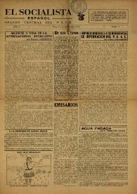 Portada:El Socialista Español : órgano central del P.S.O.E. Año I, núm. 4, 19 de septiembre de 1946