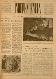 Portada:Independencia : Publicación de la Unión de Jóvenes Patriotas. Núm. 9, febrero de 1945