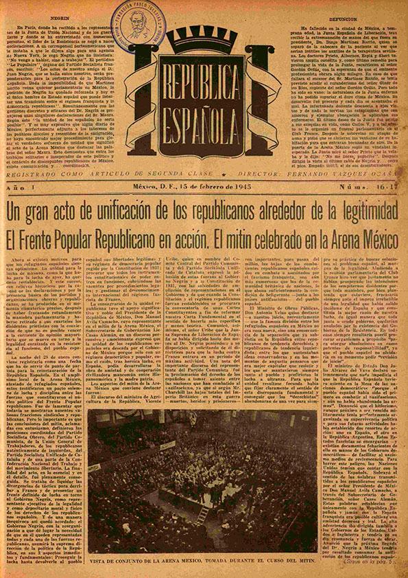 República Española. Año I, núm. 16-17, 15 de febrero de 1945 | Biblioteca Virtual Miguel de Cervantes