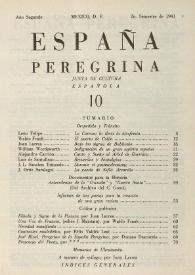 Portada:España Peregrina. Año II, núm. 10, 2.º semestre de 1941