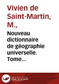 Portada:Nouveau dictionnaire de géographie universelle. Tome deuxième (D-J)  / M.Vivien de Saint-Martin