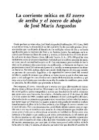Portada:La corriente mítica en \"El zorro de arriba y el zorro de abajo\" de José María Arguedas / Ana María Gazzolo