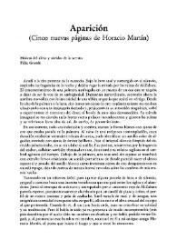 Portada:Aparición (cinco nuevas páginas de Horacio Martín) / Verónica Almáida Mons