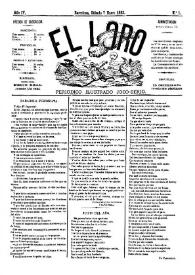 Portada:El Loro : periódico ilustrado joco-serio. Núm. 1, 7 de enero de 1882