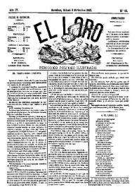Portada:El Loro : periódico ilustrado joco-serio. Núm. 44, 4 de noviembre de 1882