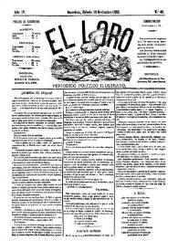 Portada:El Loro : periódico ilustrado joco-serio. Núm. 46, 18 de noviembre de 1882