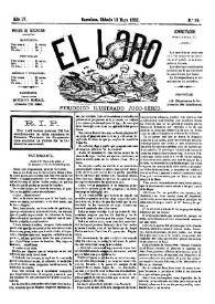Portada:El Loro : periódico ilustrado joco-serio. Núm. 47, 25 de noviembre de 1882