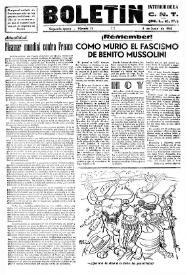 Portada:CNT : Boletín Interior del Movimiento Libertario Español en Francia. Segunda época, núm. 11, 6 de junio de 1945