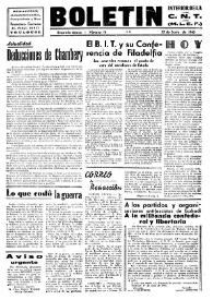 Portada:CNT : Boletín Interior del Movimiento Libertario Español en Francia. Segunda época, núm. 14, 27 de junio de 1945