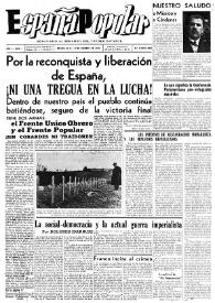 Portada:España popular : semanario al servicio del pueblo español. Año I, núm. 1, 18 de febrero de 1940