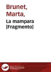 Portada:La mampara [Fragmento] / Marta Brunet