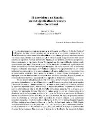 El darwinismo en España: un test significativo de nuestra situación cultural / Diego Núñez | Biblioteca Virtual Miguel de Cervantes