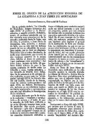 Portada:Sobre el origen de la atribución errónea de \"La gitanilla\" a Juan Pérez de Montalbán / Frédéric Serralta