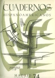 Portada:Cuadernos Hispanoamericanos. Núm. 74, febrero 1956