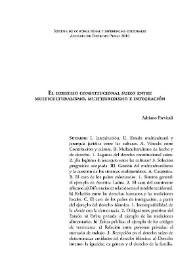 Portada:El derecho constitucional suizo entre multiculturalismo, multijuridismo e integración / Adriano Previtali