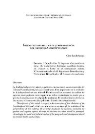 Portada:Interculturalidad en la jurisprudencia del Tribunal Constitucional / César Landa Arroyo