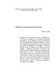 Portada:Derecho y sociedad multicultural / Francis Casorla